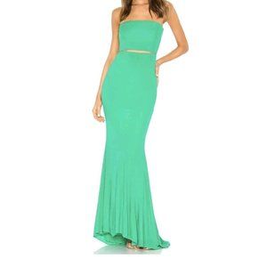NEW NWT $249 LOVERS + FRIENDS "Pryce" lemon lime maxi strapless dress sz L